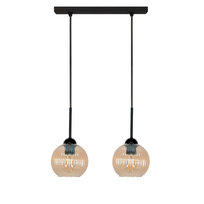 Lampa Wisząca Sufitowa Zwis Listwa Nad Stół do Kuchni Klosz Bursztyn 2xe27 Pion 15-038