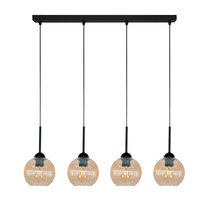 Lampa Wisząca Sufitowa Zwis Listwa Nad Stół do Kuchni Klosz Bursztyn 4xe27 Pion 15-031