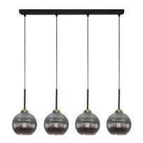 Lampa Wisząca Sufitowa Zwis Listwa Nad Stół do Kuchni Klosz Grafit 4xe27 Pion 15-021