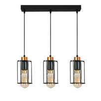 Lampa Wisząca Sufitowa Zwis Listwa Nad Stół Druciane Klosze Loft Led 3xe27 Ingrid 14-352