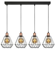 Lampa Wisząca Sufitowa Zwis Listwa Nad Stół Druciane Klosze Loft Led 3xe27 Taris 14-501