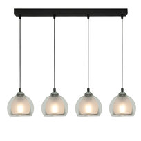 Lampa Wisząca Sufitowa Zwis Listwa Szklany Klosz Czarna Led Elegancka 4xe27 Benarivo 14-481