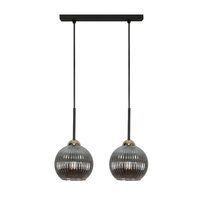Lampa Wisząca Sufitowa Zwis Loft Nad Stół do Kuchni Klosz Grafit Led 2xe27 Pion 15-028