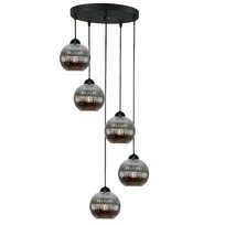 Lampa Wisząca Sufitowa Zwis Nad Stół Loft Grafitowe Kule Led 5xe27 Sfera 15-050