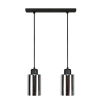 Lampa Wisząca Sufitowa Zwis Tuba Listwa Klosz Srebrny Industrialna 2xe27 Loyd Sv 15-578