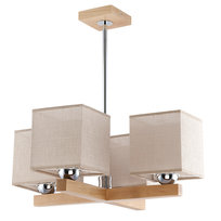 Lampa Wisząca Sufitowa Żyrandol Beżowa Drewniana Loft Led 4xe27 Timur 10-362