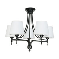 Lampa Wisząca Sufitowa Żyrandol Białe Abażury Retro do Salonu Led 5xe27 Arturo Negro 11-990
