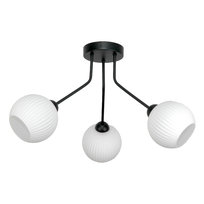 Lampa Wisząca Sufitowa Żyrandol Białe Kule do Salonu Led Czarna 3xe27 15-212 Ital