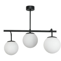 Lampa Wisząca Sufitowa Żyrandol Białe Kule Nad Stół do Kuchni Czarna 3xe14 15-382 Baster