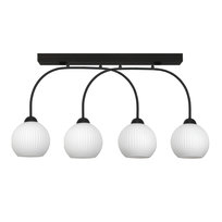 Lampa Wisząca Sufitowa Żyrandol do Kuchni Kule Białe Czarna Led 4xe27 Zeta 15-498