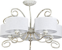 Lampa Wisząca Sufitowa Żyrandol do Salonu Białe Abażury Retro 5xe27 Irma Bianco Ii 12-230