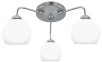 Lampa Wisząca Sufitowa Żyrandol do Salonu Chrom Glamour Białe Klosze 3xe27 Korsyk 13-692