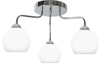 Lampa Wisząca Sufitowa Żyrandol do Salonu Chrom Glamour Białe Klosze 3xe27 Viktoria 13-702