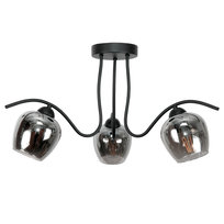Lampa Wisząca Sufitowa Żyrandol do Salonu Grafit Klosze Industrialna 3xe27 15-342 Rufi Grey