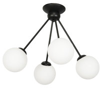 Lampa Wisząca Sufitowa Żyrandol do Salonu Led Białe Kule Czarna 4xe14 Lindos 14-851