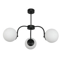 Lampa Wisząca Sufitowa Żyrandol do Salonu Loft Białe Kule Czarna Led 3xe14 15-232 Oskar