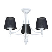 Lampa Wisząca Sufitowa Żyrandol do Salonu Vintage Czarne Abażury Led 3xe27 Nuk 14-692