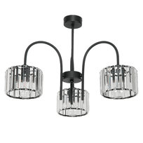 Lampa Wisząca Sufitowa Żyrandol do Sypialni Szkalny Klosz Czarna 3xe27 Hose 15-112