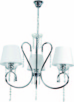 Lampa Wisząca Sufitowa Żyrandol Glamour do Salonu Biały Abażur 3xe27 Nola Bianco 12-382
