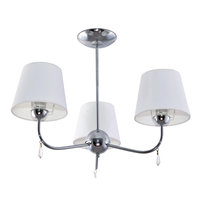 Lampa Wisząca Sufitowa Żyrandol Glamour do Salonu Chrom Białe Abażury 3xe27 Brigit Bianco 11-232