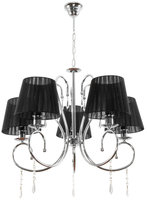Lampa Wisząca Sufitowa Żyrandol Glamour do Salonu Kryształki Abażur 5xe27 Gina 11-430