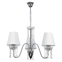 Lampa Wisząca Sufitowa Żyrandol Glamour do Salonu Kryształki Chrom 3xe27 Mia Bianco 12-412