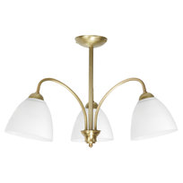 Lampa Wisząca Sufitowa Żyrandol Glamour do Salonu Złota Białe Klosze 3xe27 Marabel 13-382
