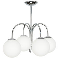 Lampa Wisząca Sufitowa Żyrandol Kule Białe do Salonu Chrom Nowoczesna 4xe14 Dede 13-741