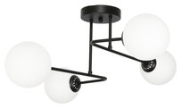 Lampa Wisząca Sufitowa Żyrandol Kule Białe do Salonu Czarny Loft Led 4xe14 Olmo 14-828