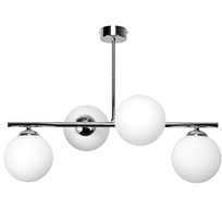 Lampa Wisząca Sufitowa Żyrandol Kule Białe Loft do Kuchni Chrom 4xe14 Titan Chrom 14-921