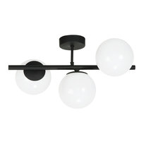 Lampa Wisząca Sufitowa Żyrandol Kule Białe Loft do Kuchni Czarna Led 3xe14 Titan 13-807
