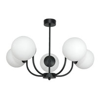 Lampa Wisząca Sufitowa Żyrandol Kule Białe Loft do Pokoju Czarna Led 5xe14 15-150 Esti Lab