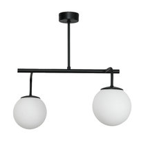 Lampa Wisząca Sufitowa Żyrandol Kule Białe Nad Stół do Jadlani Czarna 2xe14 15-388 Baster