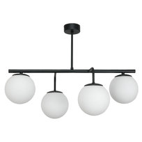 Lampa Wisząca Sufitowa Żyrandol Kule Białe Nad Stół do Jadlani Czarna 4xe14 15-381 Baster