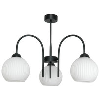 Lampa Wisząca Sufitowa Żyrandol Led do Kuchni Loft Białe Kule Czarna 3xe27 15-262 Rolka