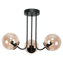 Lampa Wisząca Sufitowa Żyrandol Led do Salonu Bursztynowy Klosz 3xe14 15-202 Gosti