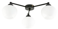 Lampa Wisząca Sufitowa Żyrandol Led Loft Białe Klosze Czarna 3xe27 Salvatore Negro 11-592