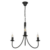 Lampa Wisząca Sufitowa Żyrandol Led Retro do Salonu Vintage Czarna 3xe14 Lumen Negro 14-882