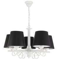 Lampa Wisząca Sufitowa Żyrandol Led Retro Vintage do Salonu Biała 5xe27 Nomada Negro 14-760