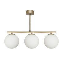 Lampa Wisząca Sufitowa Żyrandol Loft do Kuchni Białe Kule Złota Led 3xe14 Titan Patina 14-909