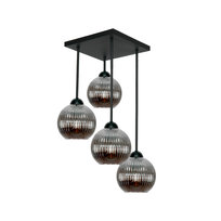 Lampa Wisząca Sufitowa Żyrandol Loft do Kuchni Klosz Grafit Czarna 4xe27 15-455 Sonia