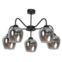 Lampa Wisząca Sufitowa Żyrandol Loft do Kuchni Klosz Grafit Led 5xe27 15-230 Indi Grey