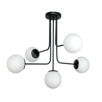 Lampa Wisząca Sufitowa Żyrandol Loft do Salonu Białe Kule Czarna 4xe14 15-432 Karina