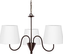 Lampa Wisząca Sufitowa Żyrandol Loft do Salonu Biały Abażur Brązowa 3xe27 Cejlon 9-852