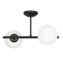 Lampa Wisząca Sufitowa Żyrandol Loft Kule Białe do Kuchni Czarna Led 2xe14 Titan 13-804