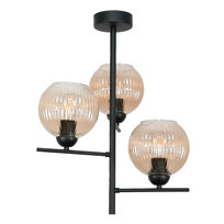 Lampa Wisząca Sufitowa Żyrandol Loft Nad Stół Bursztynowe Klosze Led 3xe27 15-448 Pablo