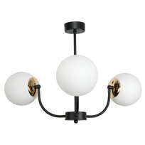Lampa Wisząca Sufitowa Żyrandol Loft Sypialnia Białe Kule Czarna Led 3xe14 15-142 Esti Lab