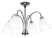 Lampa Wisząca Sufitowa Żyrandol Nowoczesny Glamour Białe Klosze Chrom 4xe14 Karita 7-221