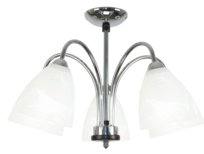 Lampa Wisząca Sufitowa Żyrandol Nowoczesny Glamour Białe Klosze Chrom 5xe14 Karita 7-220