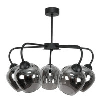 Lampa Wisząca Sufitowa Żyrandol Plafon do Salonu Grafit Klosz Led 5xe27 15-170 Horacy